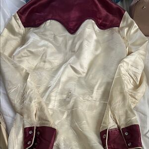 Women's Cream and Burgundy Western Jacket